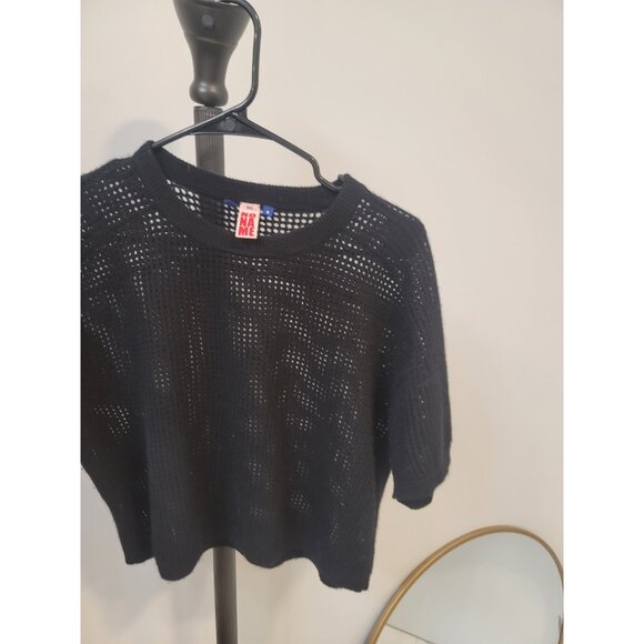 No Name Women's Black Cashmere Sweater Short Sleeve - Small - Picture 2 of 5
